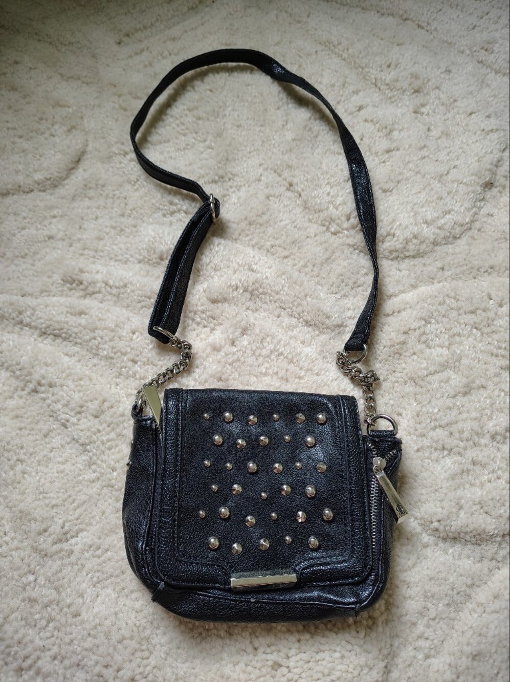 Jennifer Lopez Black Studded Crossbody Purse